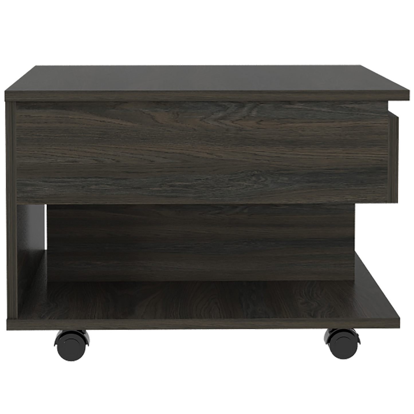 "22"" Carbon Espresso Manufactured Wood Rectangular Coffee Table With Drawer"
