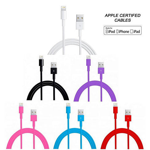Lightning to USB Charge and Sync Apple Certified Cable 65ft (2 mts)