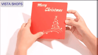 3D Christmas Tree With Ornaments Greeting Card Memories Treasured Forever