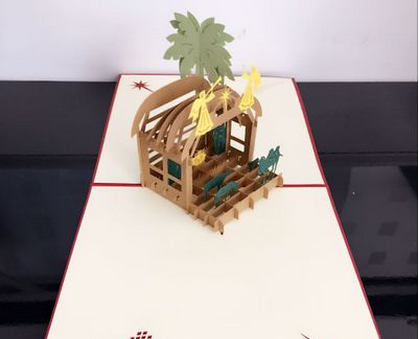 3D Christmas Nativity Scene Greeting Card