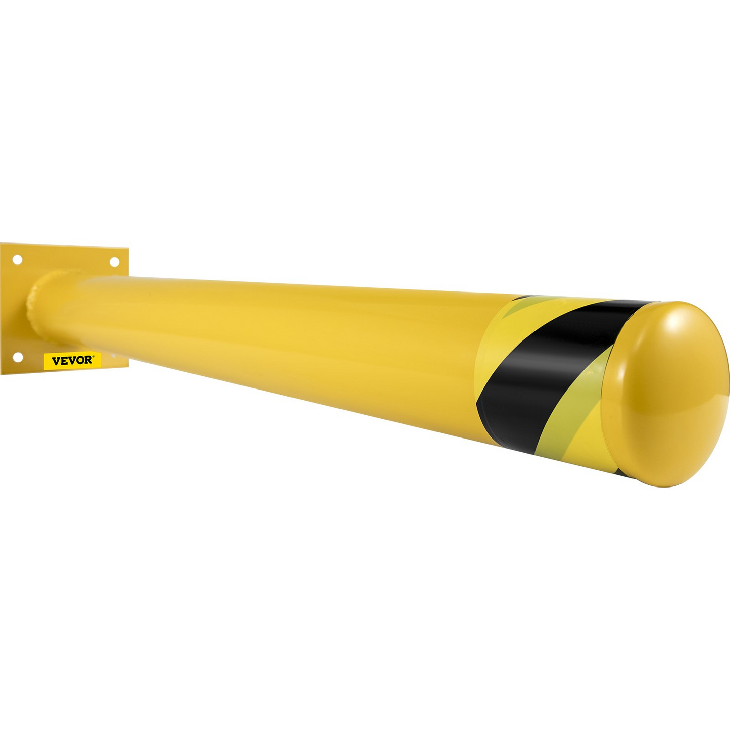 VEVOR Safety Bollard, 42 Inch Height Bollard Post, 4.5 Inch Diameter Steel Pipe Safety Bollard Post, Yellow Steel Bollard, Steel Safety Bollard with 8 Anchor Bolts, Perfect for Traffic-Sensitive Area