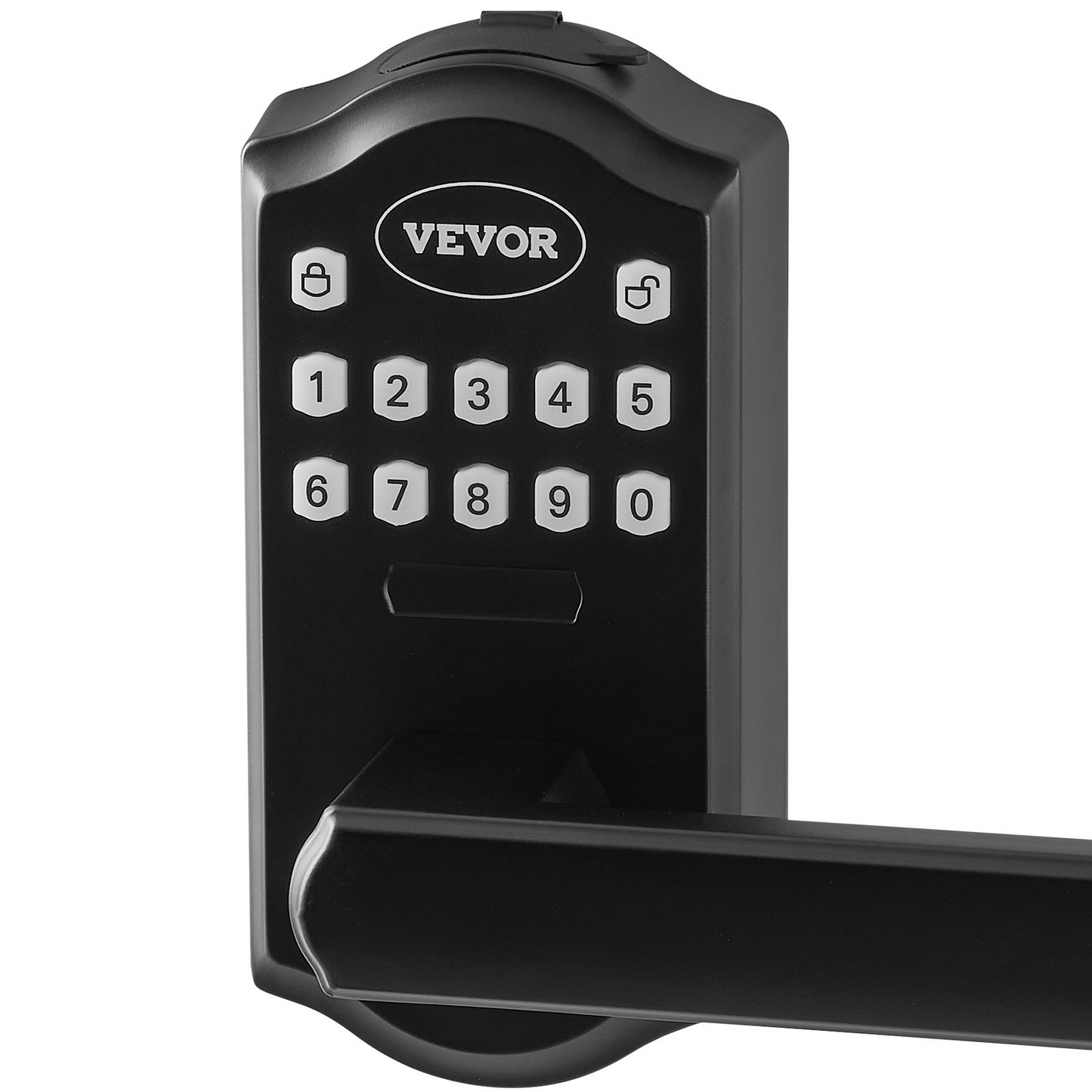 VEVOR Keyless Entry Door Lock, Electronic Keypad Entry Lever, Password and Key Unlock Combination Door Lock, Auto-Locking Keypad Door Lock with Deadbolt for Front Door, Matte Black, 5.63 x 2.76 in