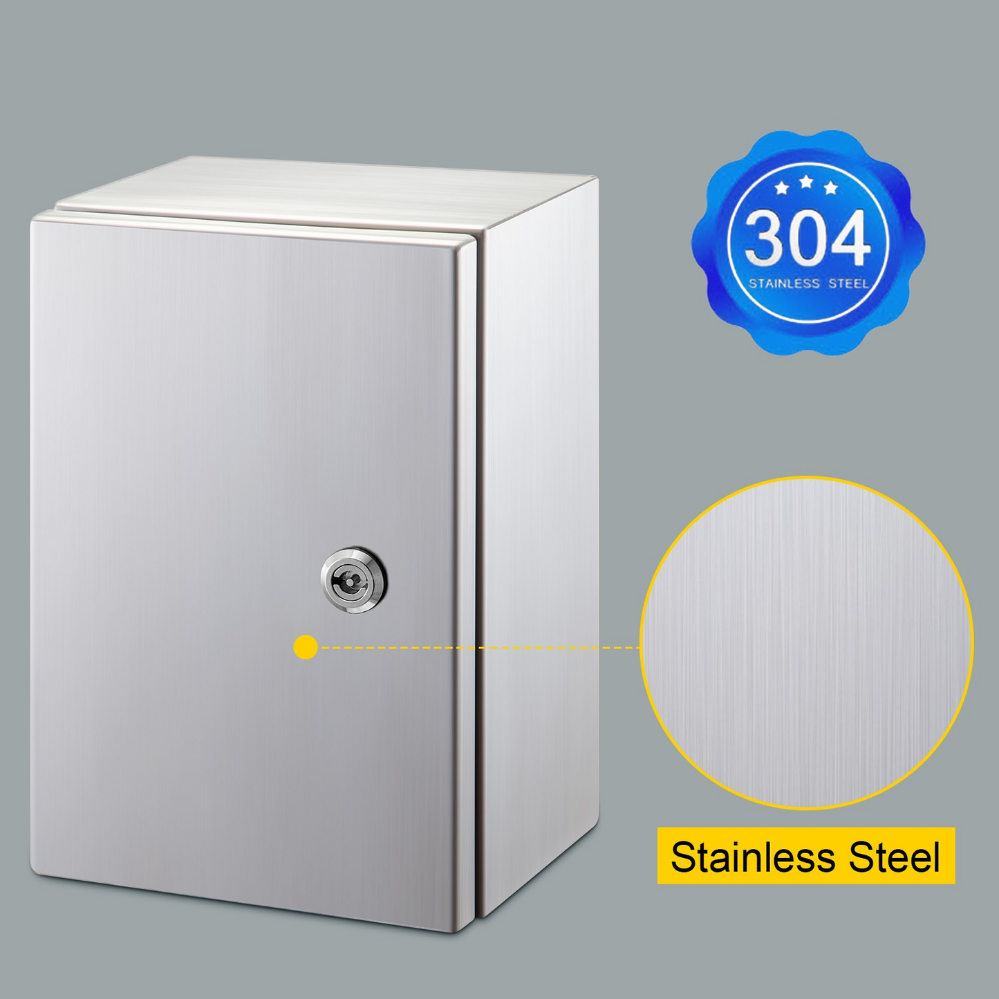VEVOR NEMA Stainless Steel Enclosure, 10 x 8 x 4'' NEMA 4X Steel Electrical Box, IP66 Waterproof & Dustproof, Outdoor/Indoor Electrical Junction Box, with Mounting Plate