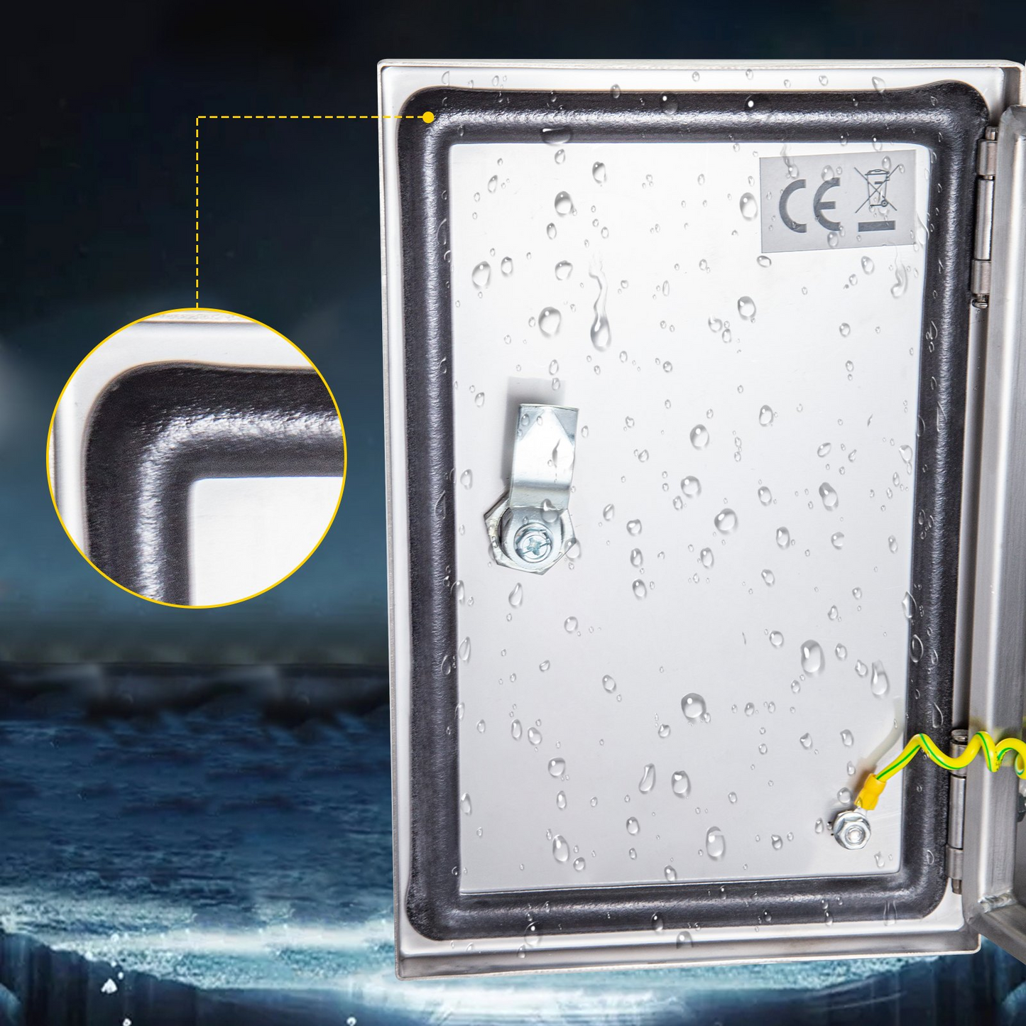 VEVOR NEMA Stainless Steel Enclosure, 10 x 8 x 4'' NEMA 4X Steel Electrical Box, IP66 Waterproof & Dustproof, Outdoor/Indoor Electrical Junction Box, with Mounting Plate