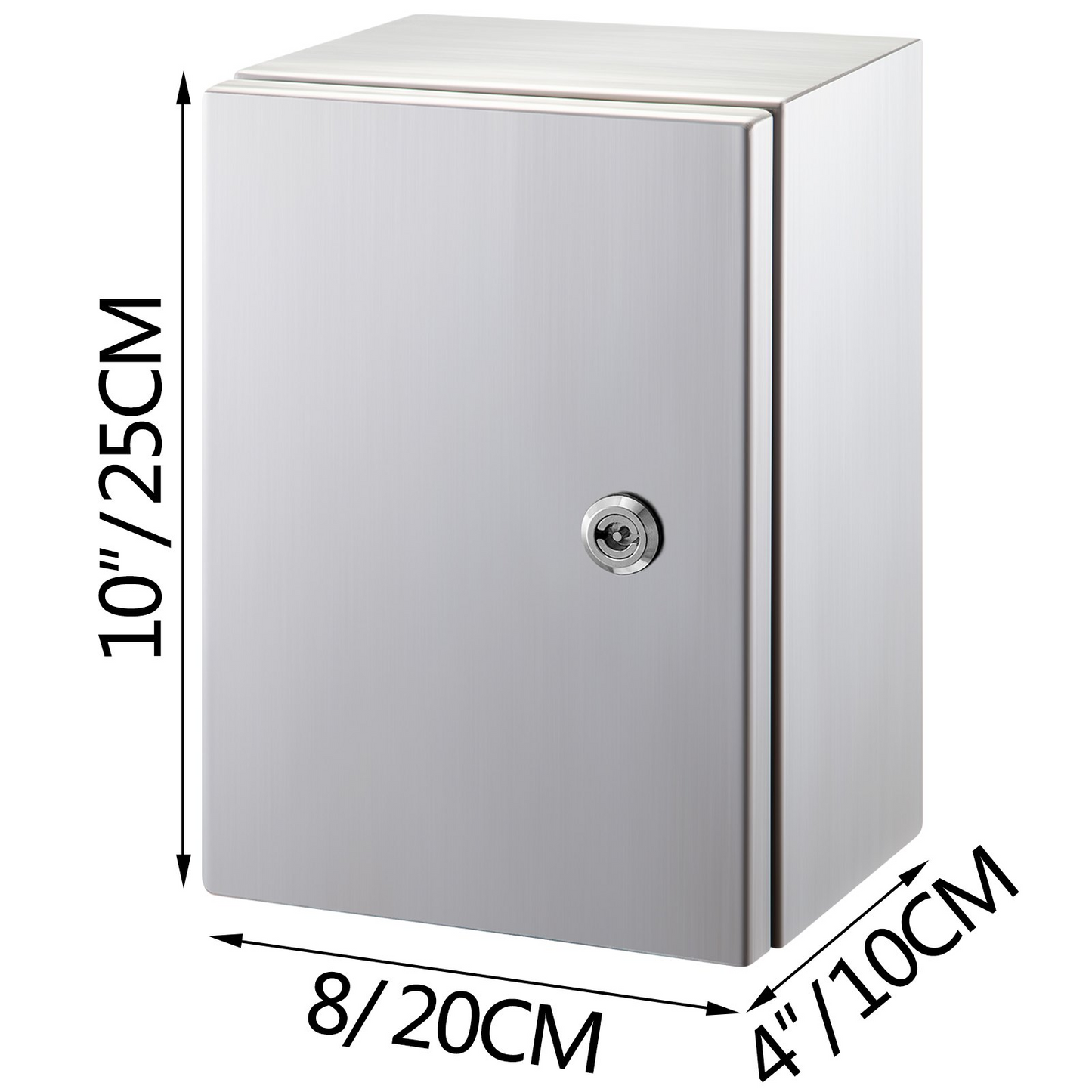 VEVOR NEMA Stainless Steel Enclosure, 10 x 8 x 4'' NEMA 4X Steel Electrical Box, IP66 Waterproof & Dustproof, Outdoor/Indoor Electrical Junction Box, with Mounting Plate