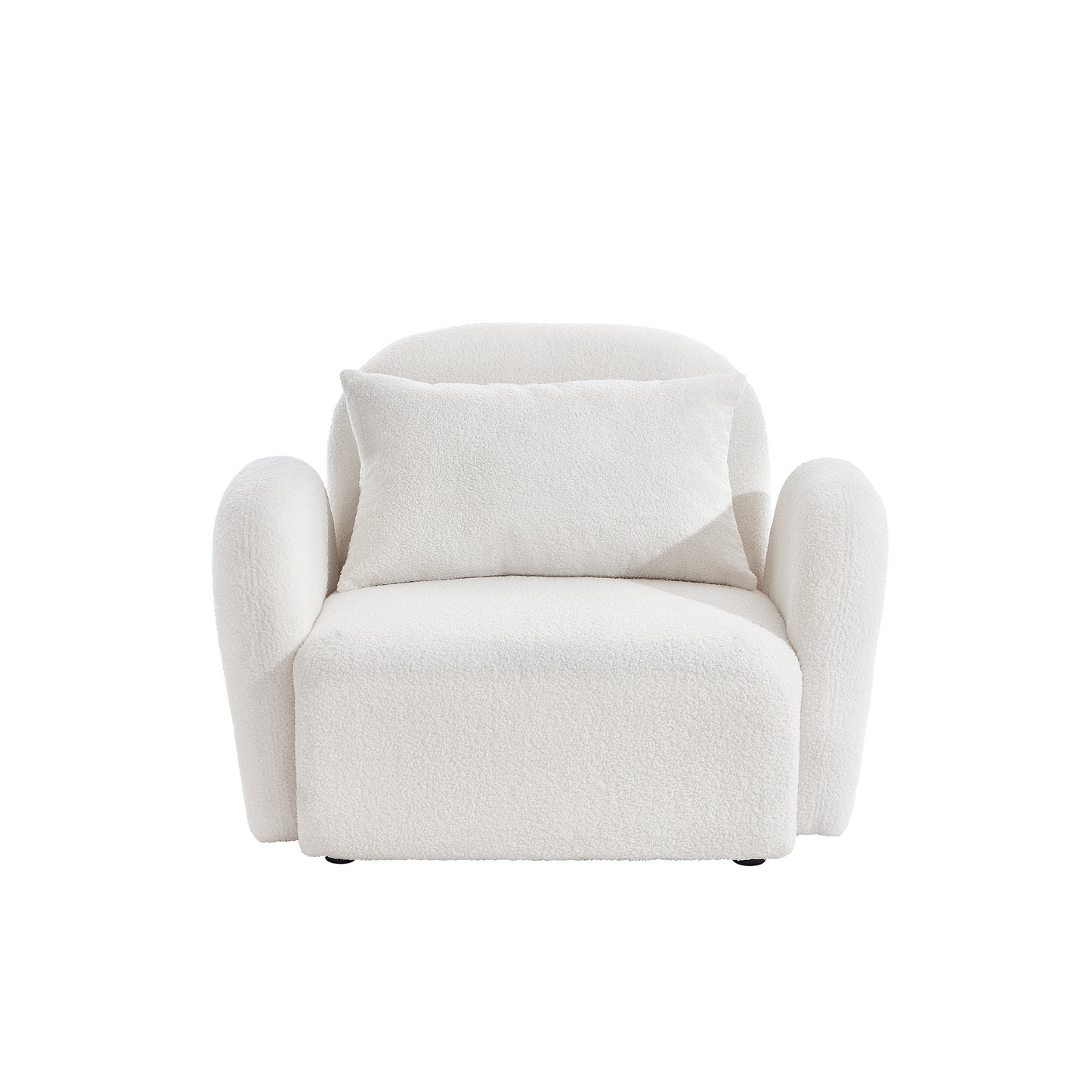 Living Room Furniture Lazy Sofa Chair Teddy Fabric White