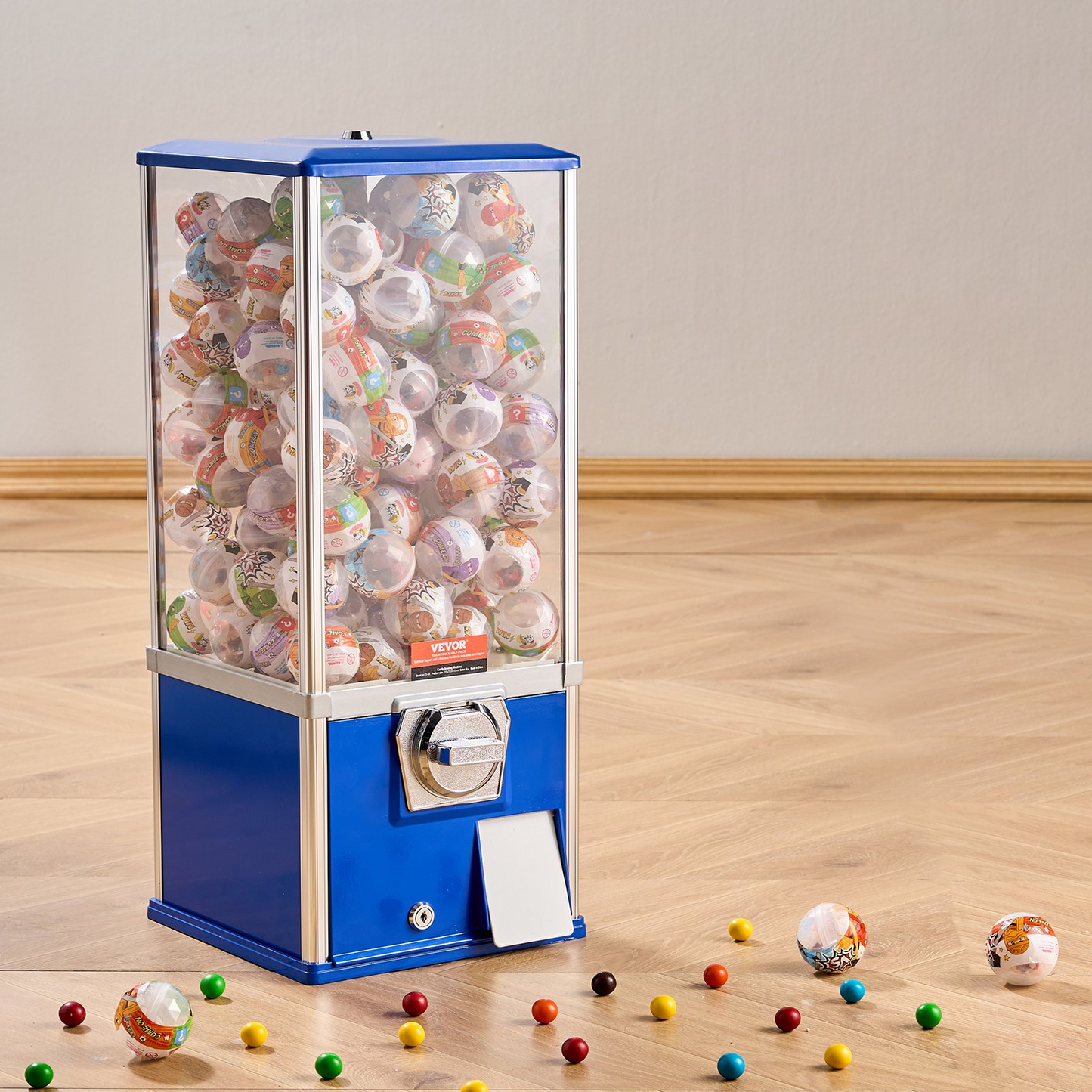 VEVOR 25"H Gumball Machine Vending Coin Bank Vintage Gumballs Dispenser PS Bule