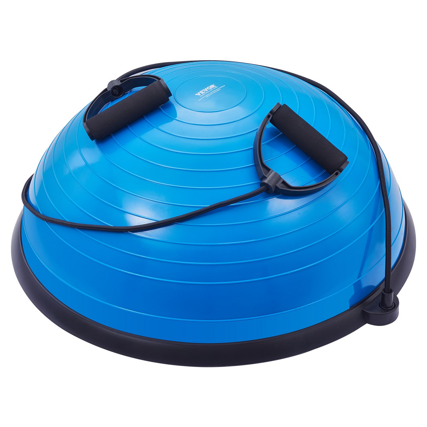 VEVOR Half Exercise Ball Trainer, 23 inch Balance Ball Trainer, 660lbs Capacity Stability Ball, Yoga Ball with Resistance Bands & Foot Pump, Strength Fitness Ball for Home Gym, Full Body Workout, Blue