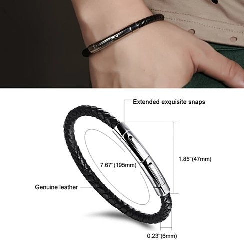 VERGO Versatile Genuine Leather Bracelet With Magnetic Closure For Men And Women
