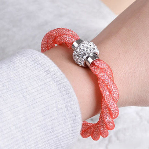 Rope Bracelet a Wire Mesh with Tiny Crystal loaded to form a Halo