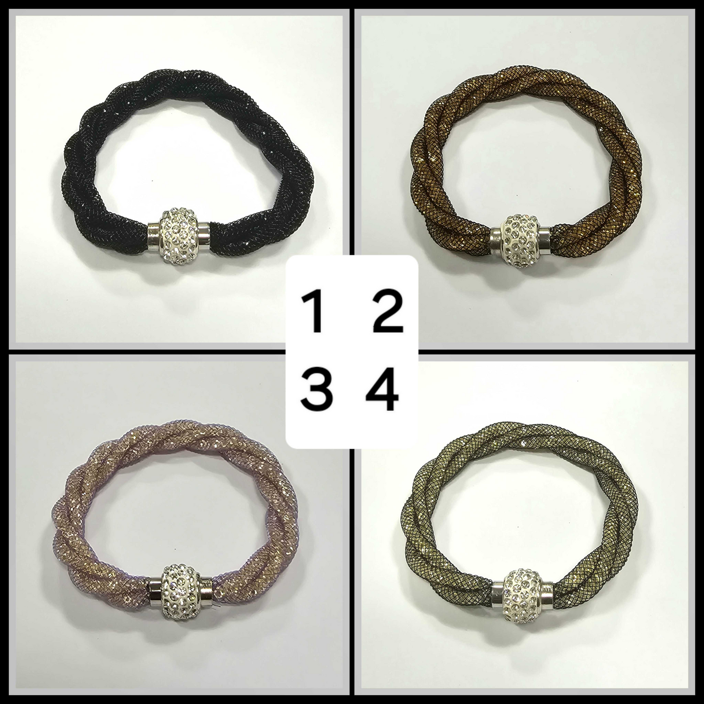 Rope Bracelet a Wire Mesh with Tiny Crystal loaded to form a Halo