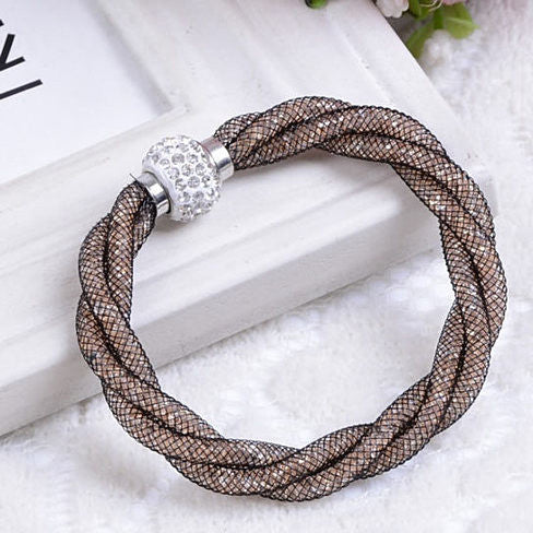 Rope Bracelet a Wire Mesh with Tiny Crystal loaded to form a Halo