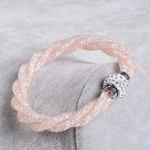 Rope Bracelet a Wire Mesh with Tiny Crystal loaded to form a Halo
