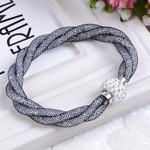 Rope Bracelet a Wire Mesh with Tiny Crystal loaded to form a Halo