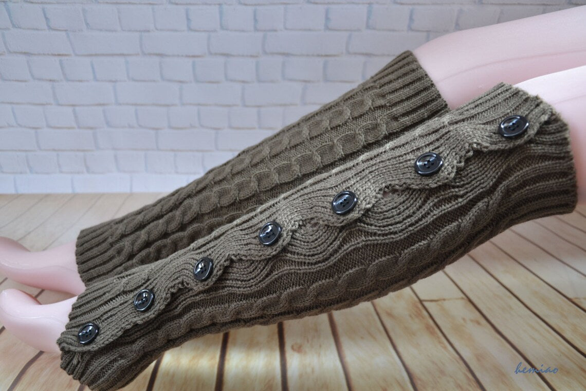 Cute As A Button Tall Boots Leg Warmers