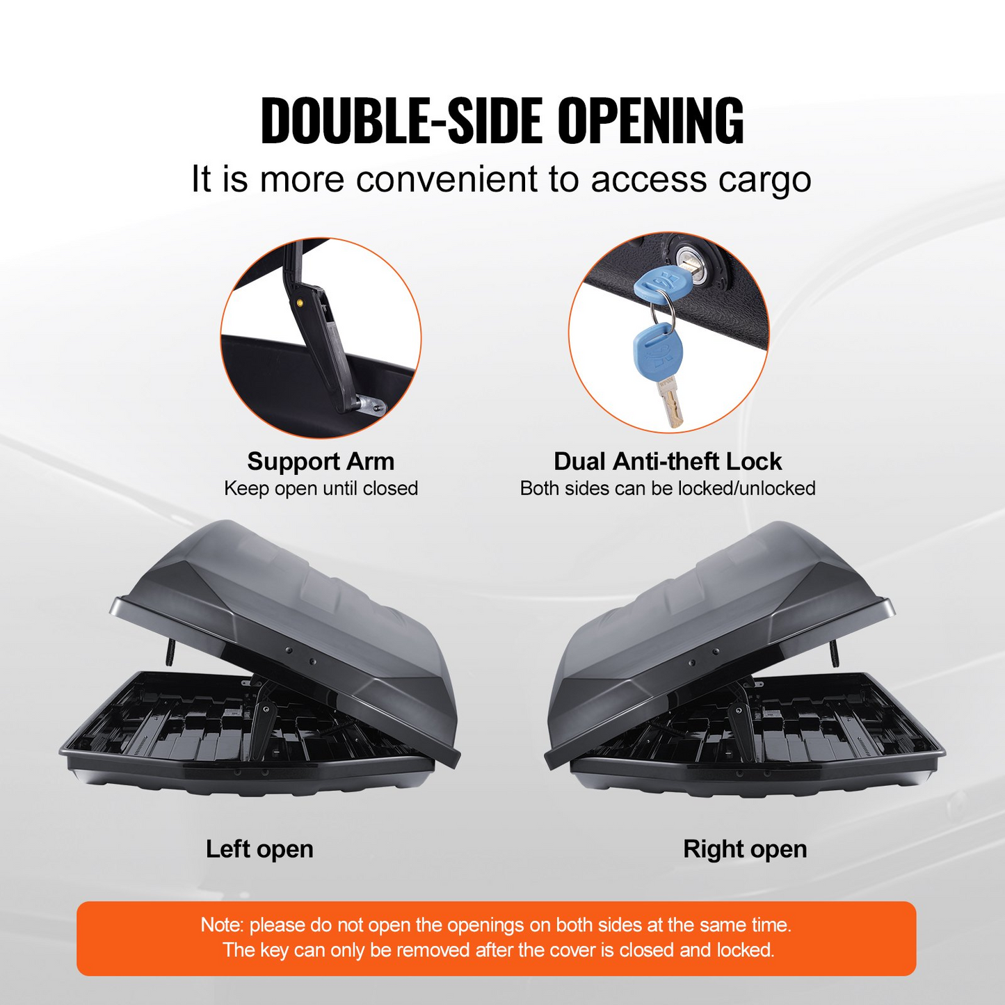 VEVOR Rooftop Cargo Carrier 22 Cubic Feet Luggage Storage Box ABS for SUVs Cars