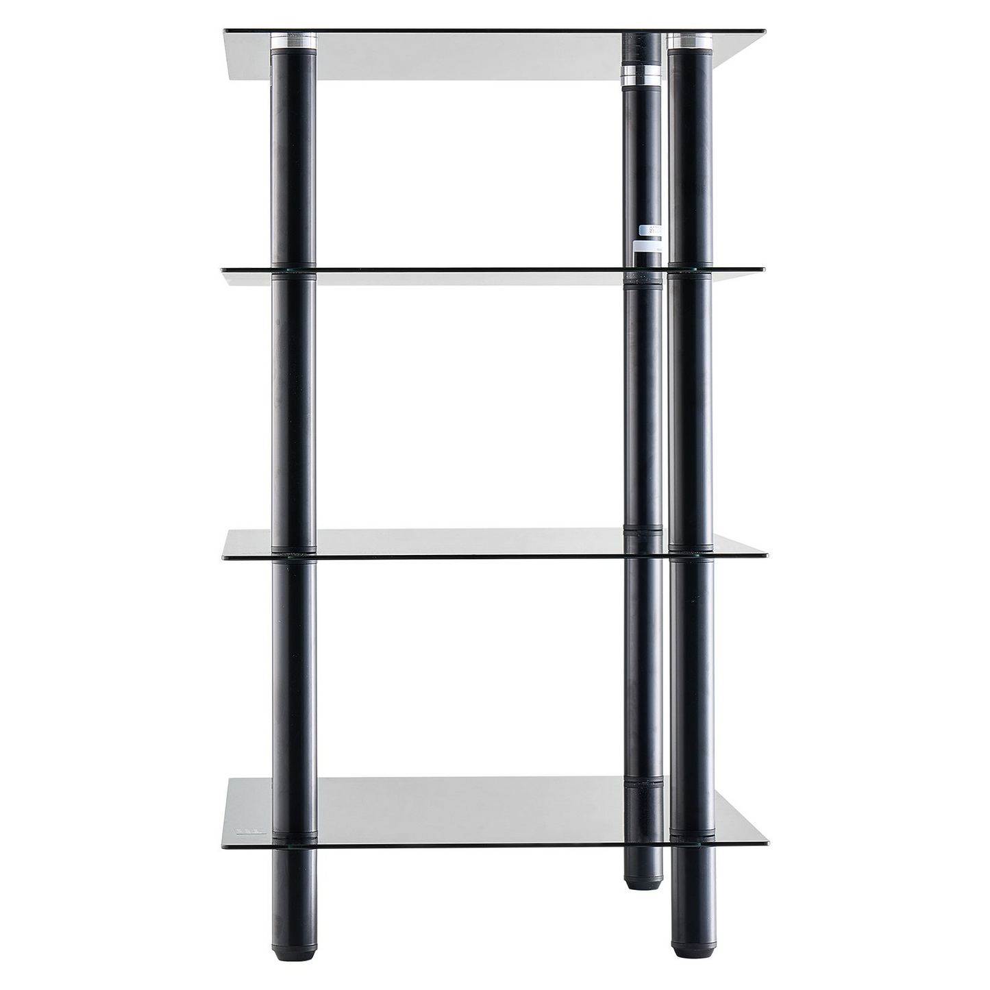 VEVOR 4-Tier AV Media Stand Strengthened Tempered Glass Audio-Video Media Stand, AV Media Stand Corner Shelf Corner Shelves Component Cabinet Stereo Audio Rack Stand Tower Perfect for DVD Players For Game Console/TV Box, Living Room Storage, Corner