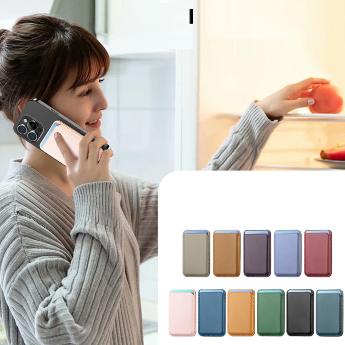 Sleek Wally Strong Magnetic Back Wallet For Apple iPhones and Samsung Phones