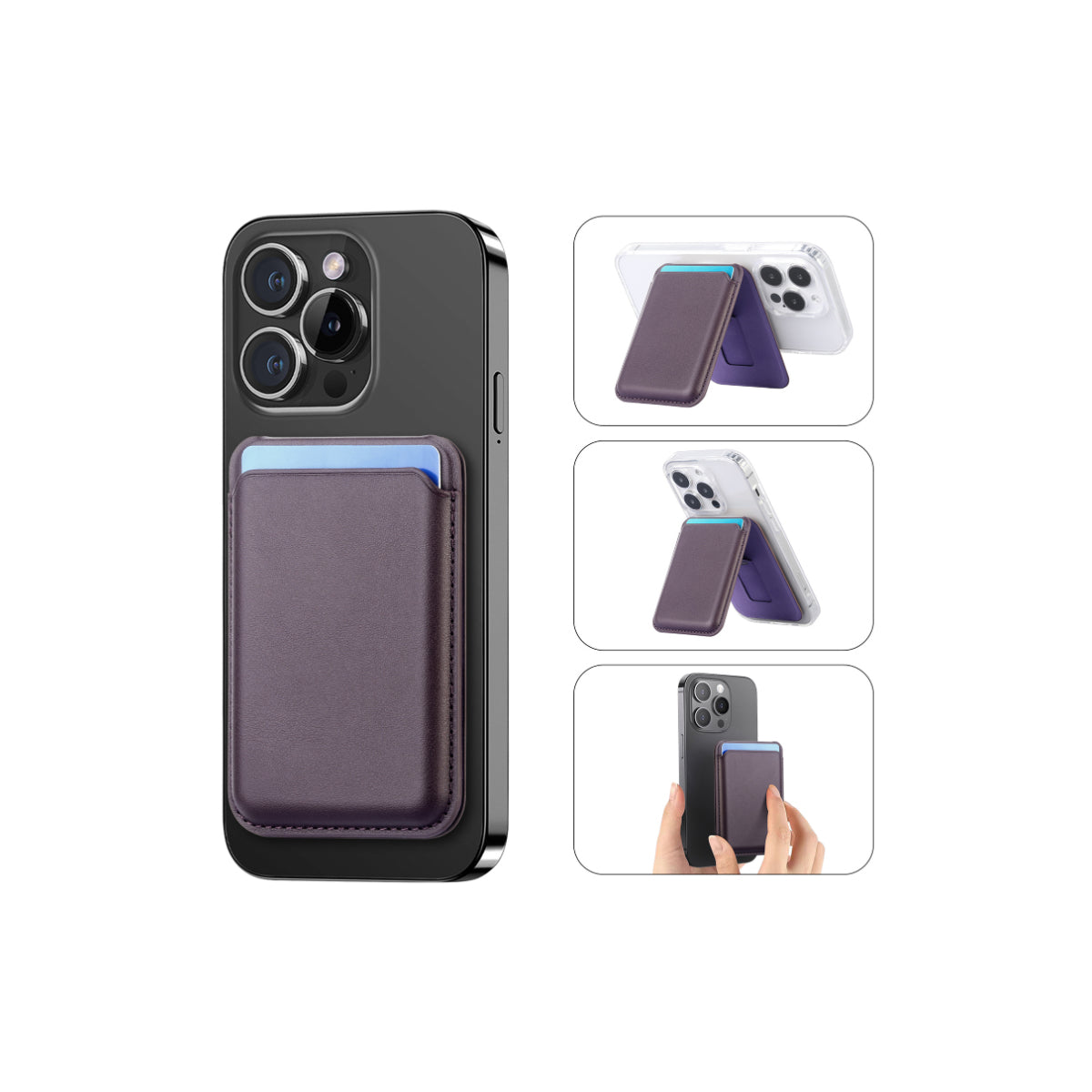 Sleek Wally Strong Magnetic Back Wallet For Apple iPhones and Samsung Phones