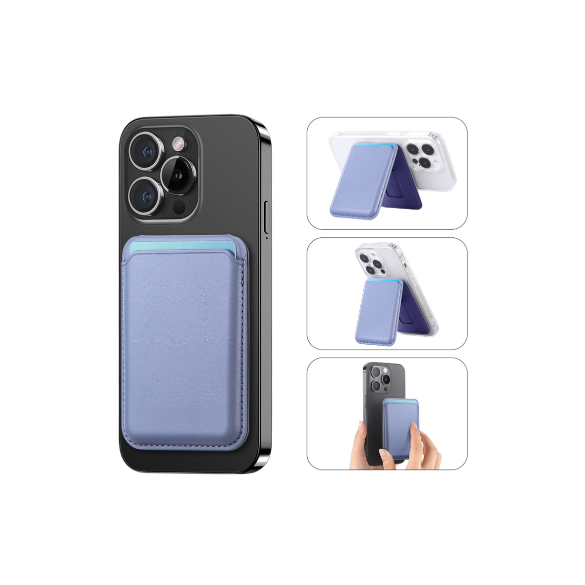 Sleek Wally Strong Magnetic Back Wallet For Apple iPhones and Samsung Phones