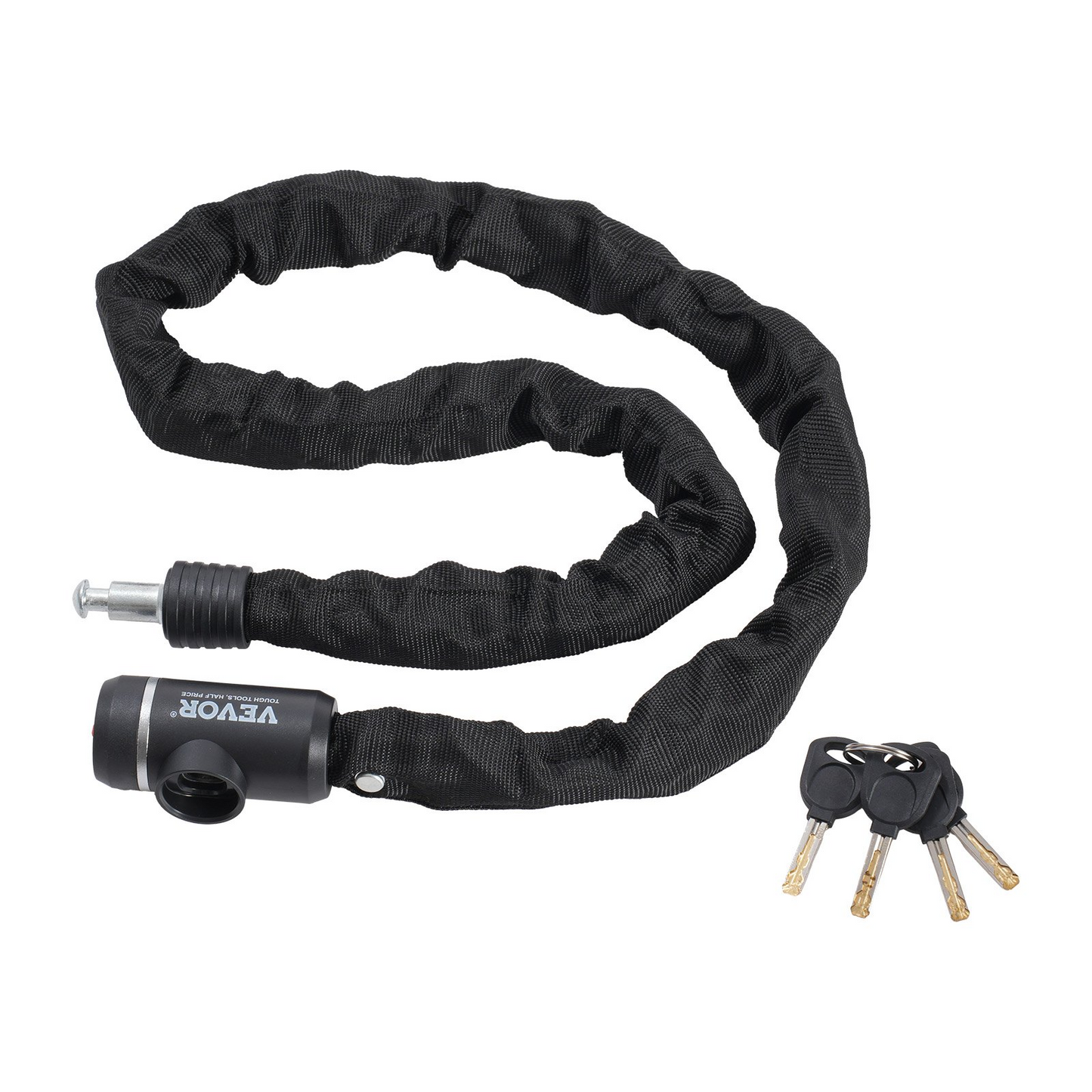 VEVOR Bike Chain Lock 3.94FT Heavy Duty Bike Lock Anti-Theft Bicycle Chain Lock 10mm Thicker Bicycle Lock Chain with 3 Keys for E-Bike, Motorcycle