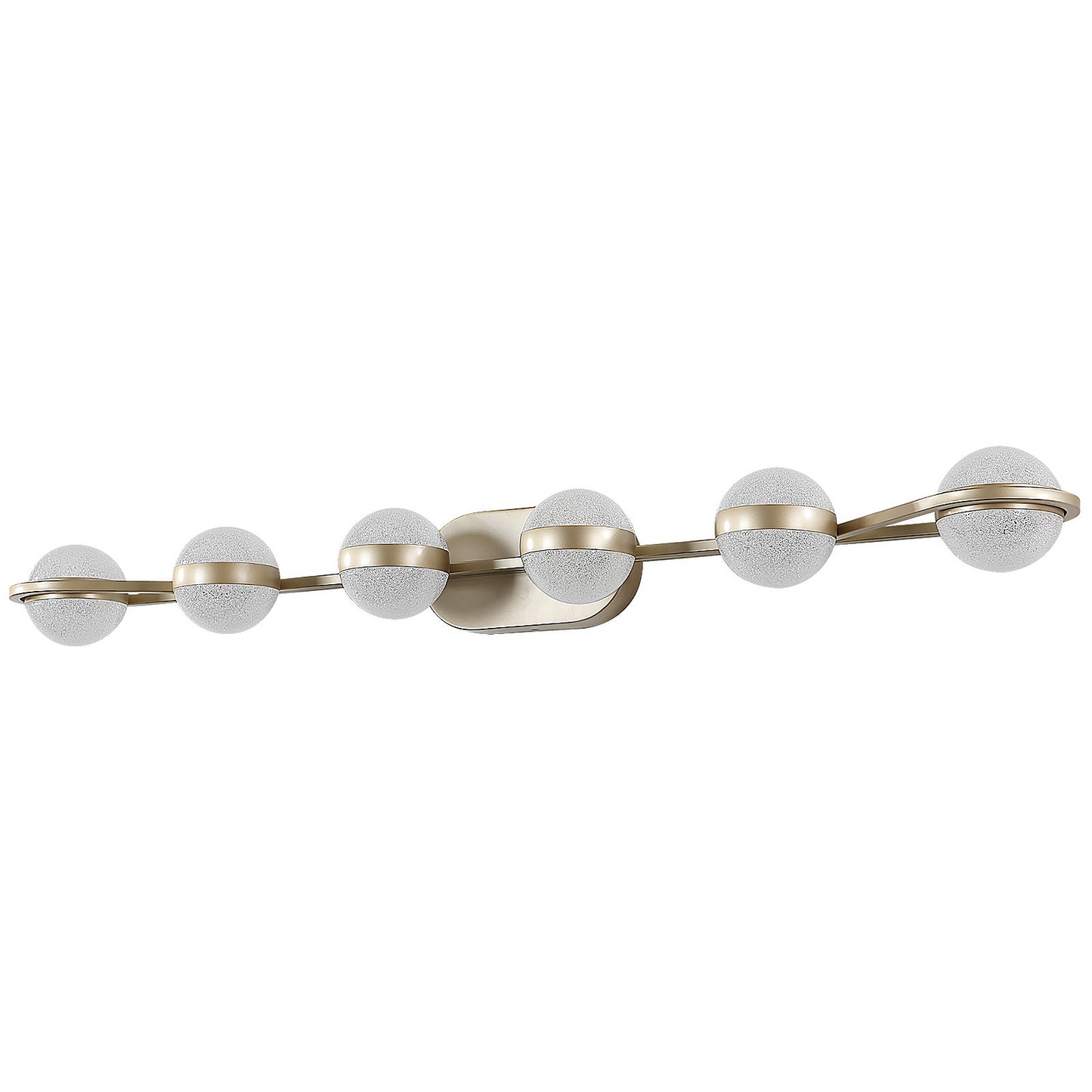 Modern Minimalist Bathroom Vanity Light, LED 6 Bulb Acrylic Shades, Wall Mounted Decorative Lighting Fixture, Suitable for Bathroom Vanity Mirror (Champagne Gold)