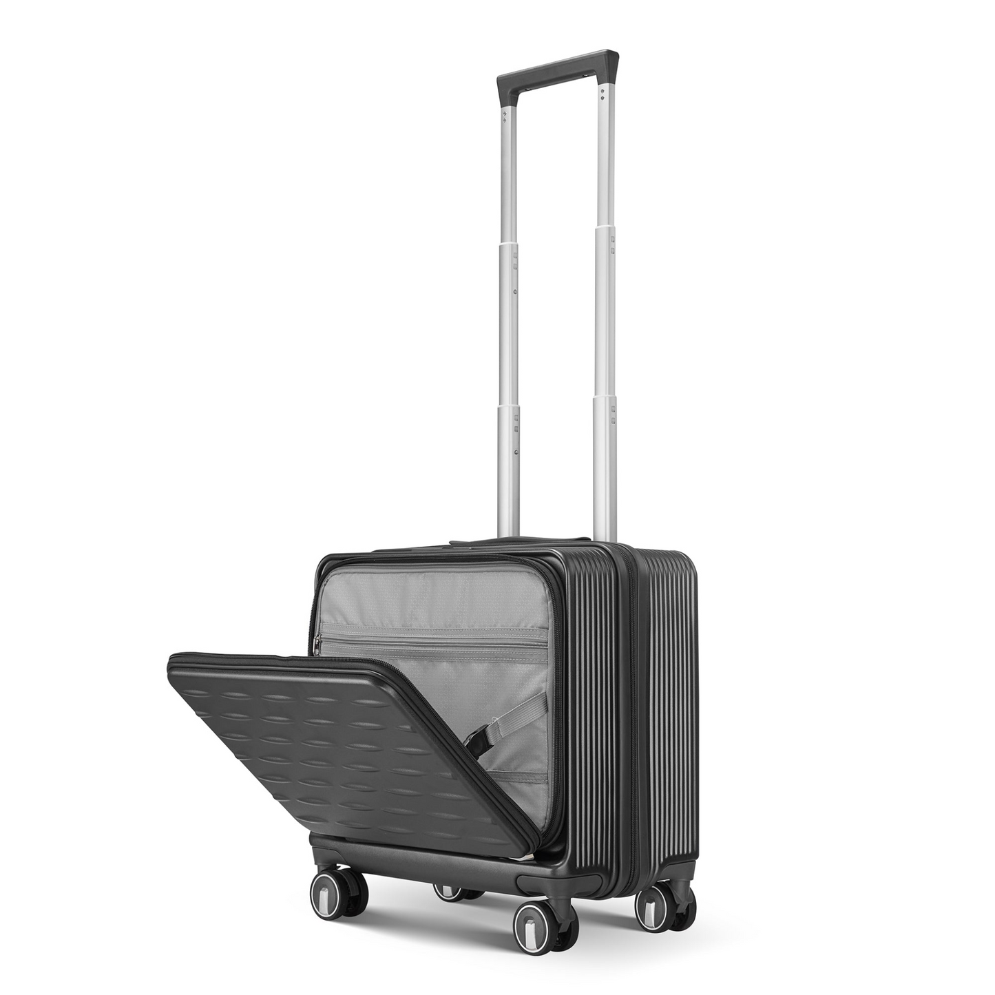 18" Carry On Luggage with Front Open Door &Laptop Interlayer, Hard Shell Suitcase Built-In TSA Luggage Lock, Hardside Lightweight PC Travel Suitcase for Women Men with Spinner Wheels Airline Approved