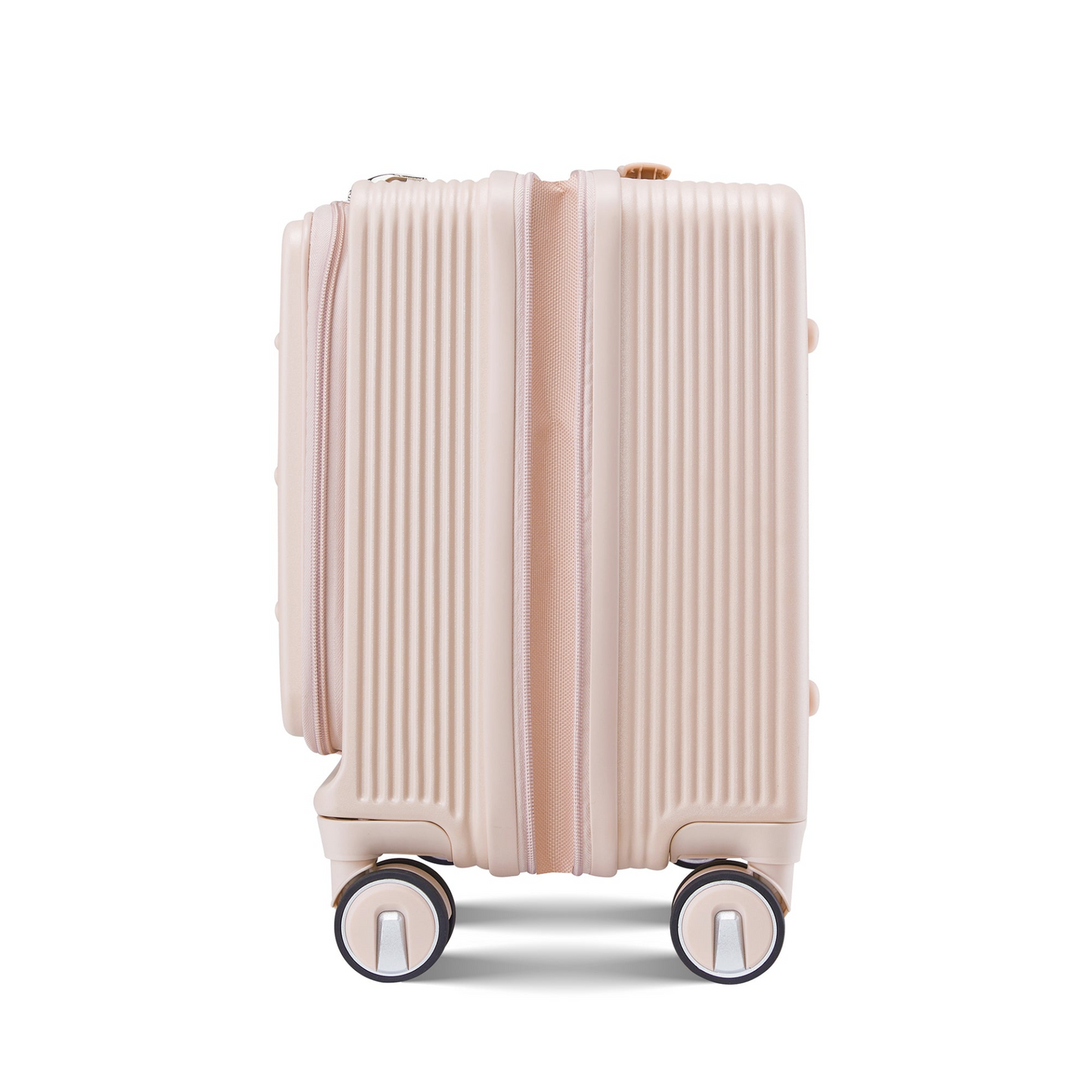 18" Carry On Luggage with Front Open Door &Laptop Interlayer, Hard Shell Suitcase Built-In TSA Luggage Lock, Hardside Lightweight PC Travel Suitcase for Women Men with Spinner Wheels Airline Approved