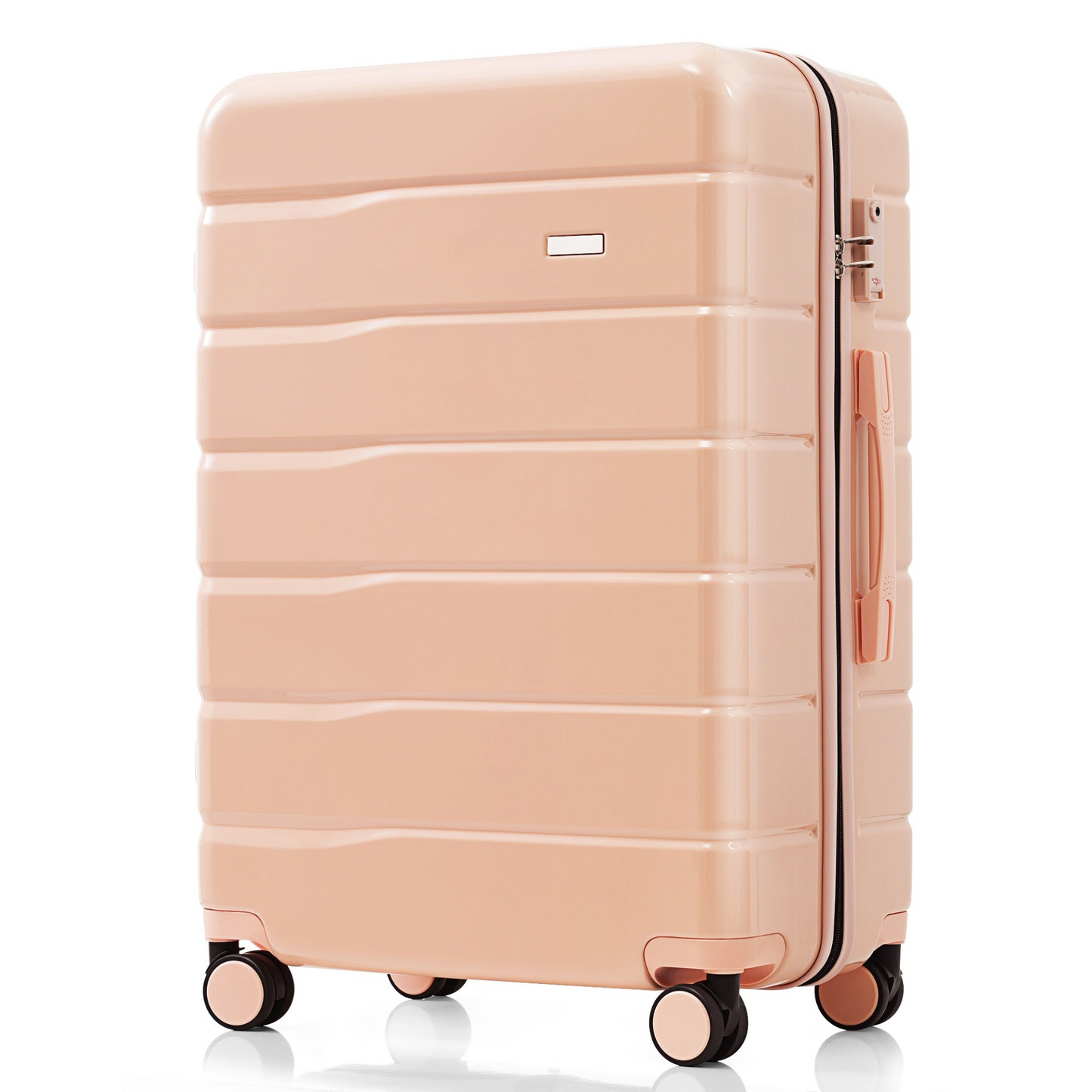 Premium ABS Travel Luggage Set , 3-Piece TSA Lock Suitcase Ensemble with 20, 24, and 28 Inch Sizes with 360° Spinner Wheels, pink