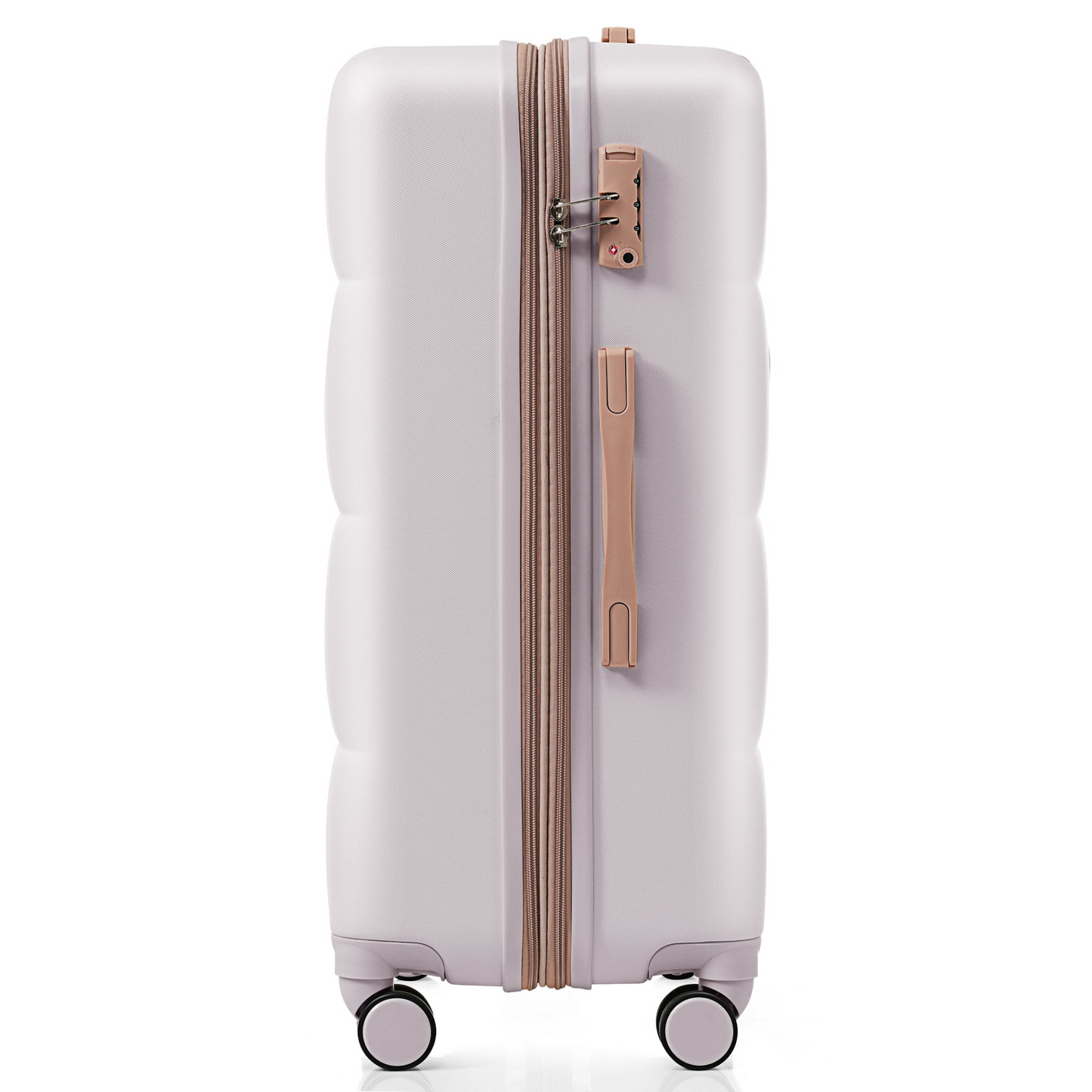 Luggage Set of 3, 20-inch with USB Port, Airline Certified Carry-on Luggage with Cup Holder, ABS Hard Shell Luggage with Spinner Wheels, light grey