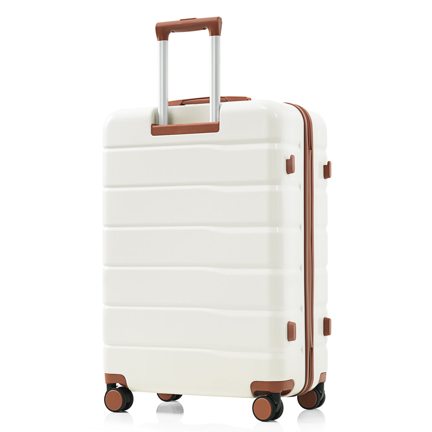 Premium ABS Travel Luggage Set , 3-Piece TSA Lock Suitcase Ensemble with 20, 24, and 28 Inch Sizes with 360° Spinner Wheels, White