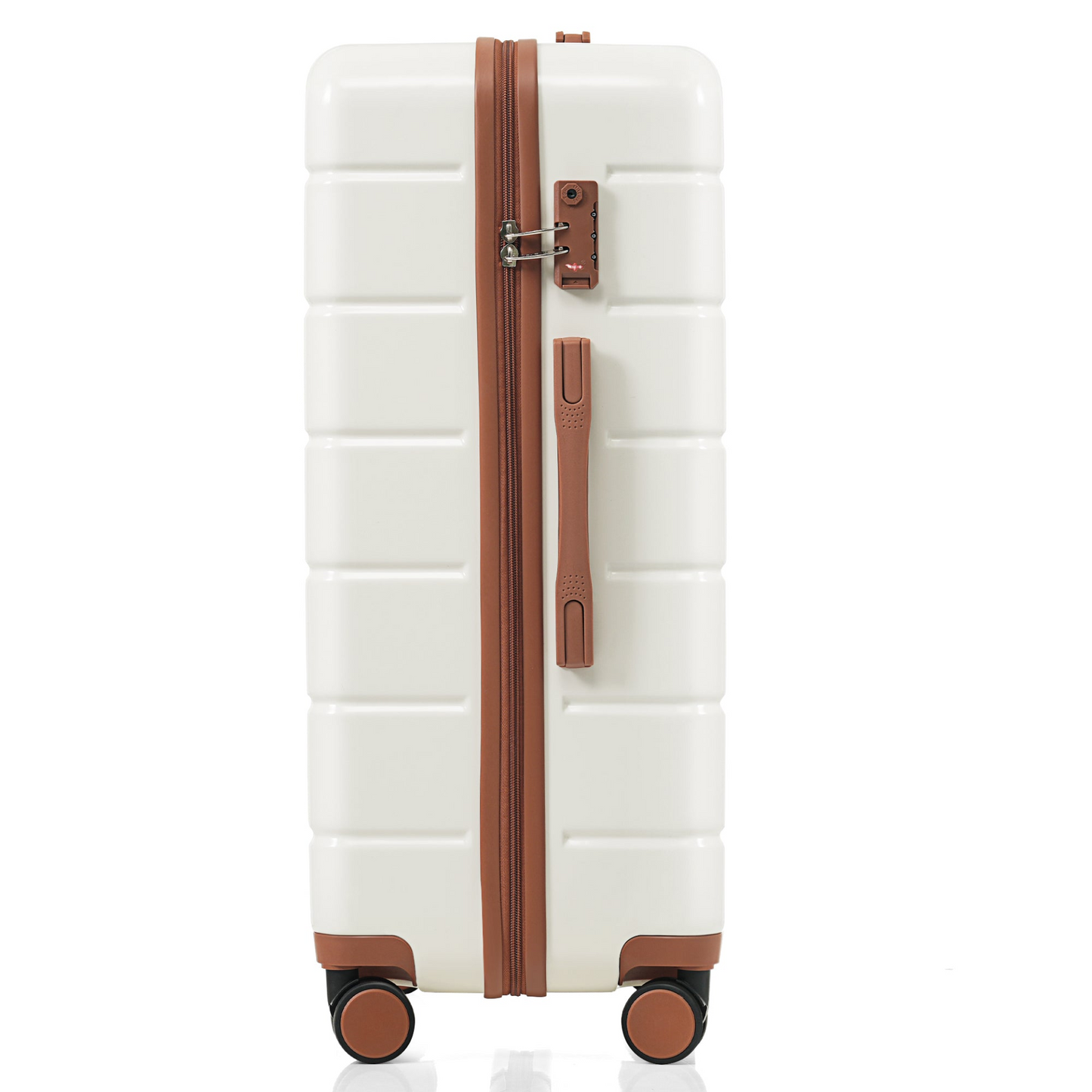 Premium ABS Travel Luggage Set , 3-Piece TSA Lock Suitcase Ensemble with 20, 24, and 28 Inch Sizes with 360° Spinner Wheels, White