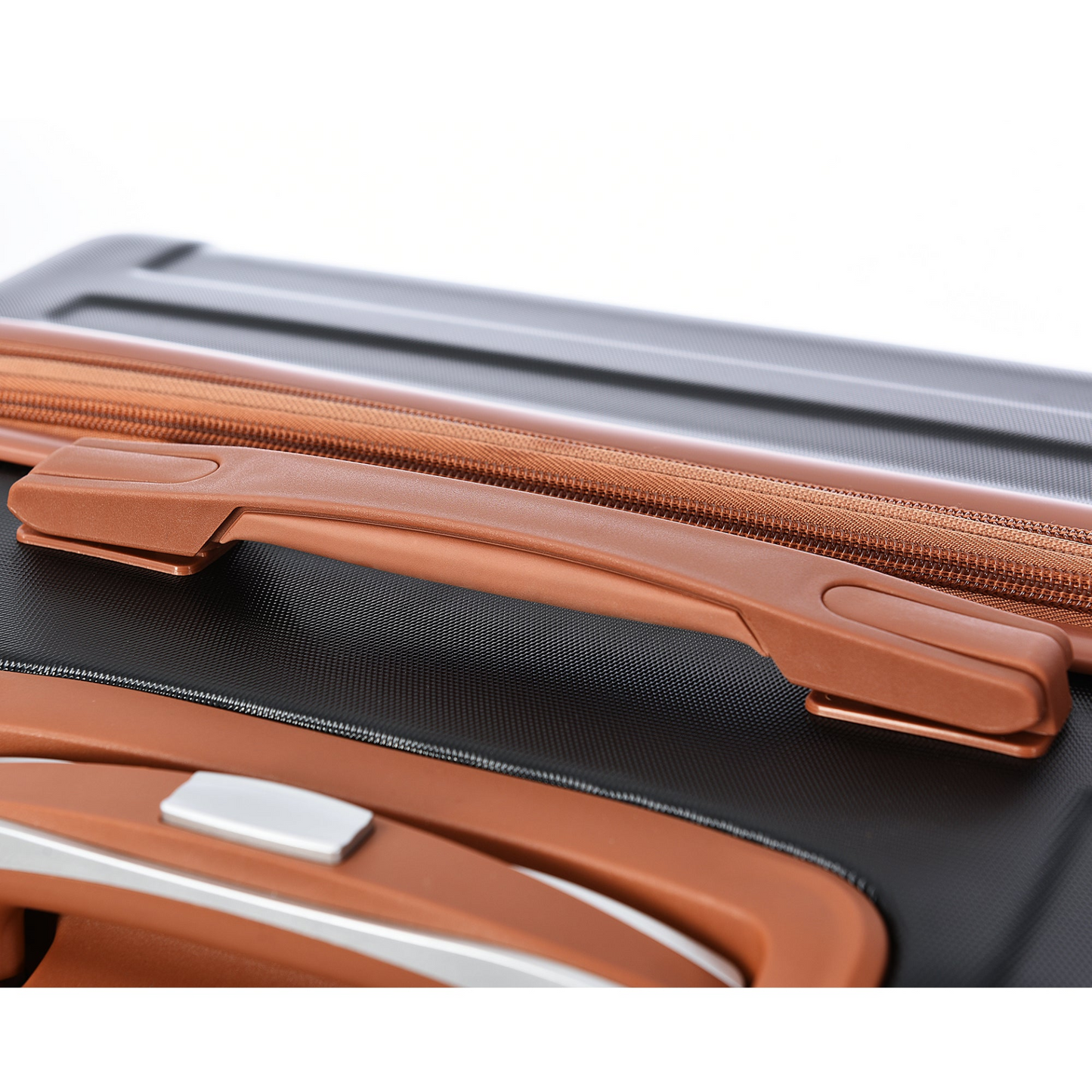 Luggage Sets 4 Piece, Expandable ABS Durable Suitcase with Travel Bag, Carry On Luggage Suitcase Set with 360° Spinner Wheels, black and brown
