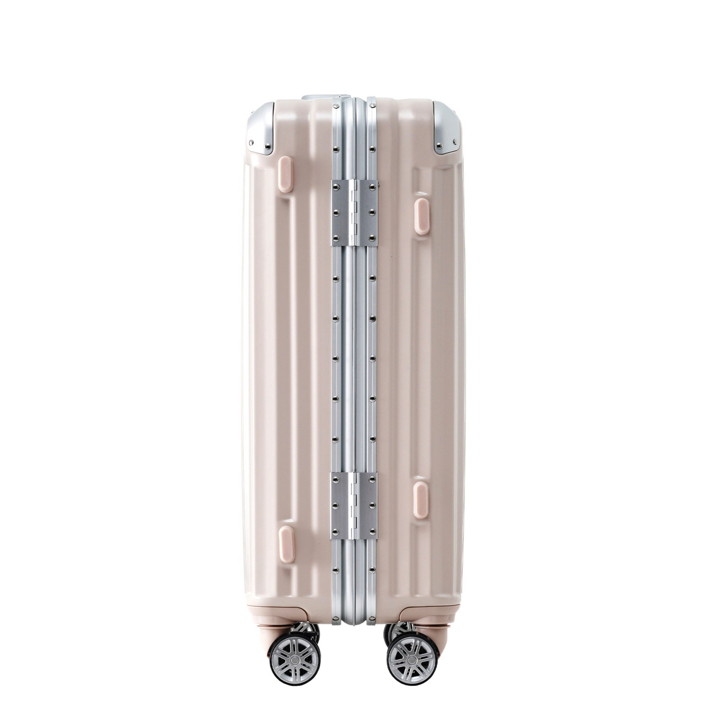 1pc 24in Aluminum Frame Luggage with USB port, Vacation Carry-On Suitcase with Spinner Wheels and TSA Lock, Travel Trolley Case For Short Business Trips, Beach Holidays, pink