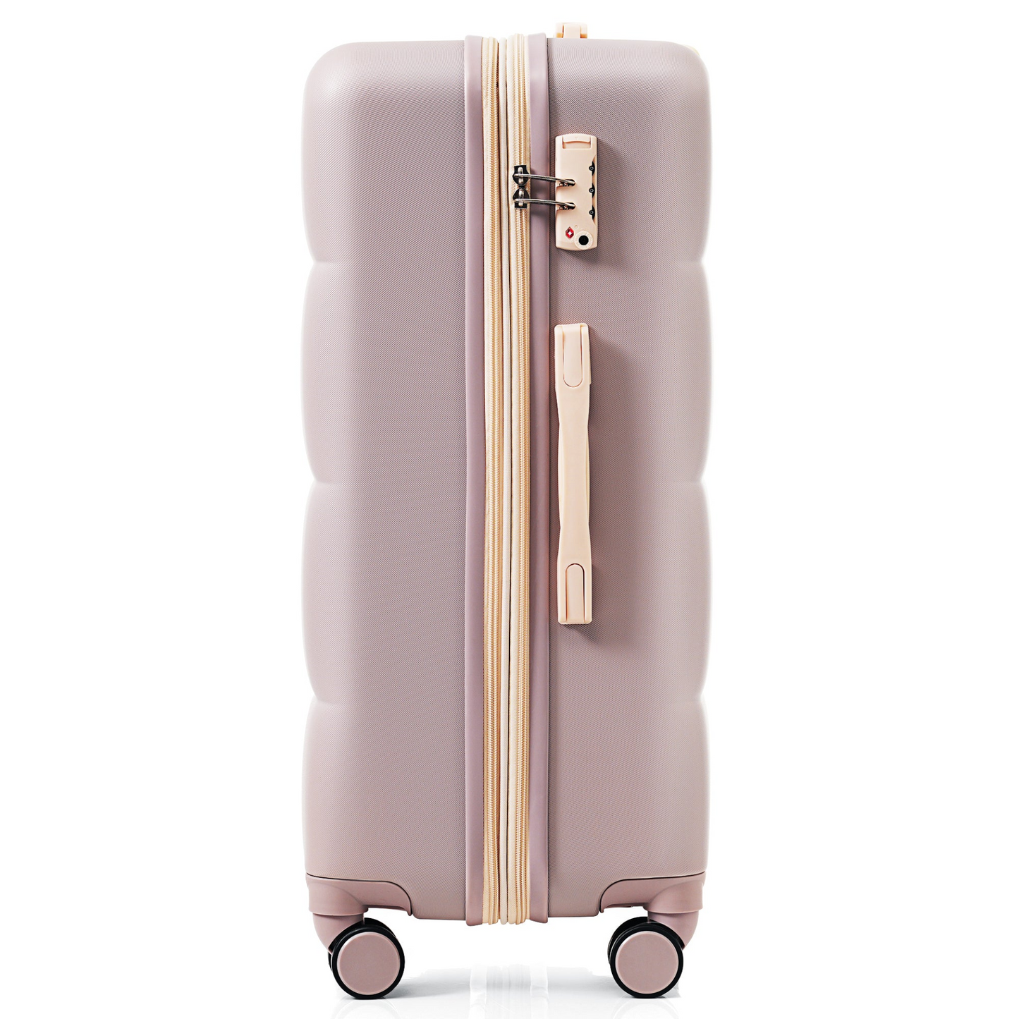 Luggage Set of 3, 20-inch with USB Port, Airline Certified Carry-on Luggage with Cup Holder, ABS Hard Shell Luggage with Spinner Wheels, RosyBrown