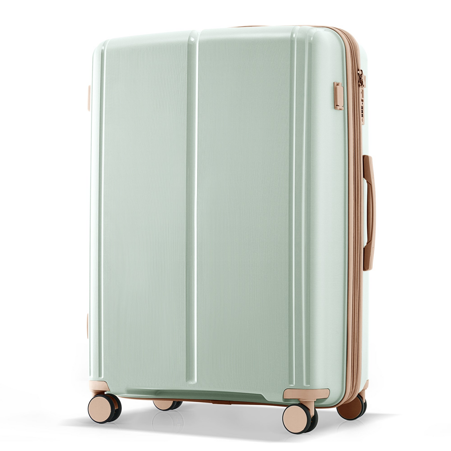 Luggage Sets 3 Piece Suitcase Set 20/24/28 with USB Port,Carry on Luggage Airline Approved,PP Lightweight Suitcase with Spinner Wheels,grey green and golden