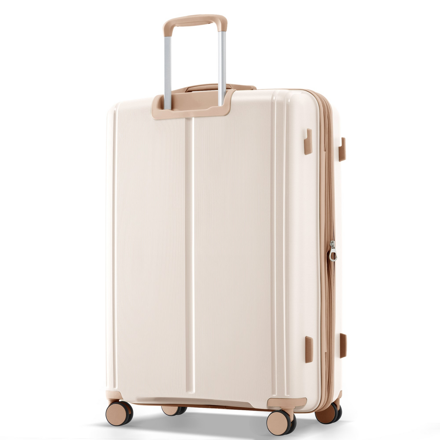 Luggage Sets 3 Piece Suitcase Set 20/24/28 with USB Port,Carry on Luggage Airline Approved,PP Lightweight Suitcase with Spinner Wheels,ivory and golden