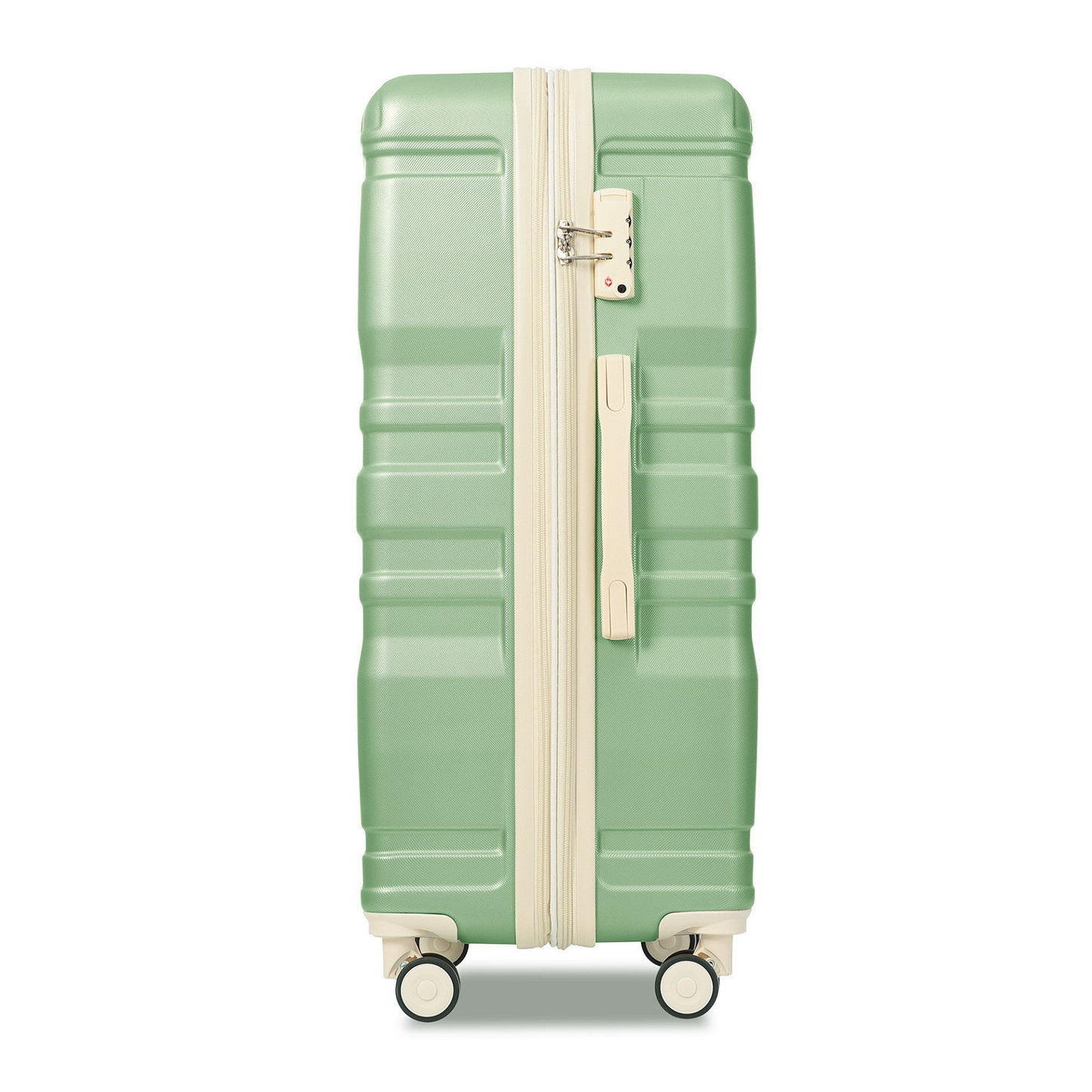 Luggage Sets New Model Expandable ABS Hardshell 3pcs Clearance Luggage Hardside Lightweight Durable Suitcase sets Spinner Wheels Suitcase with TSA Lock 20''24''28''(grass green and beige)