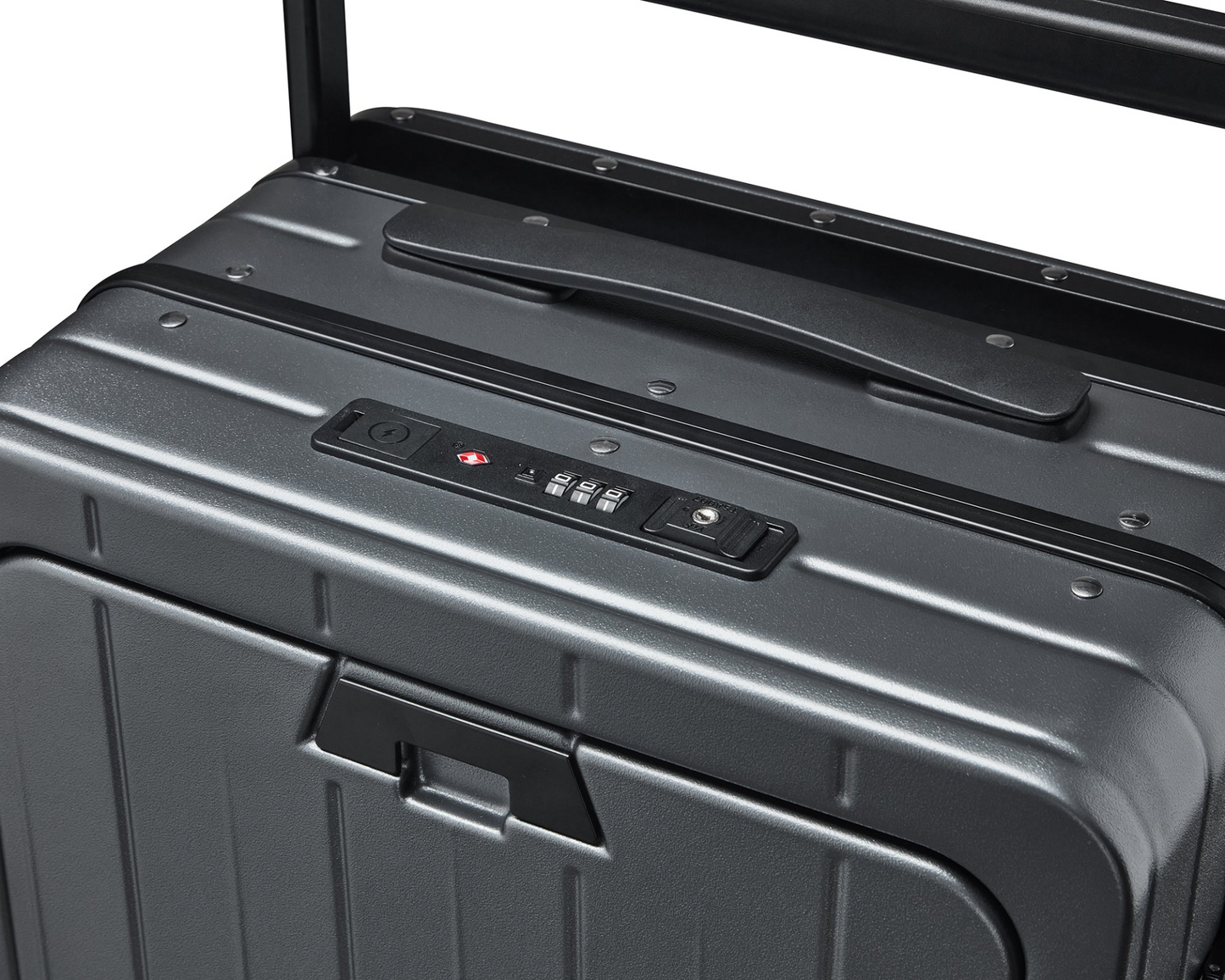 Aluminum Frame 20 Inch with Front Open Carry-on Luggage, PC Hard Shell Suitcase, Bounce Wide Handle Pull Rod Luggage with 360°Double Wheels, Built-In TSA Lock, Airline Approved Suitcase for Business