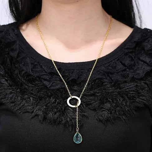 Lucky Luminous Crystal Lariat style Necklace