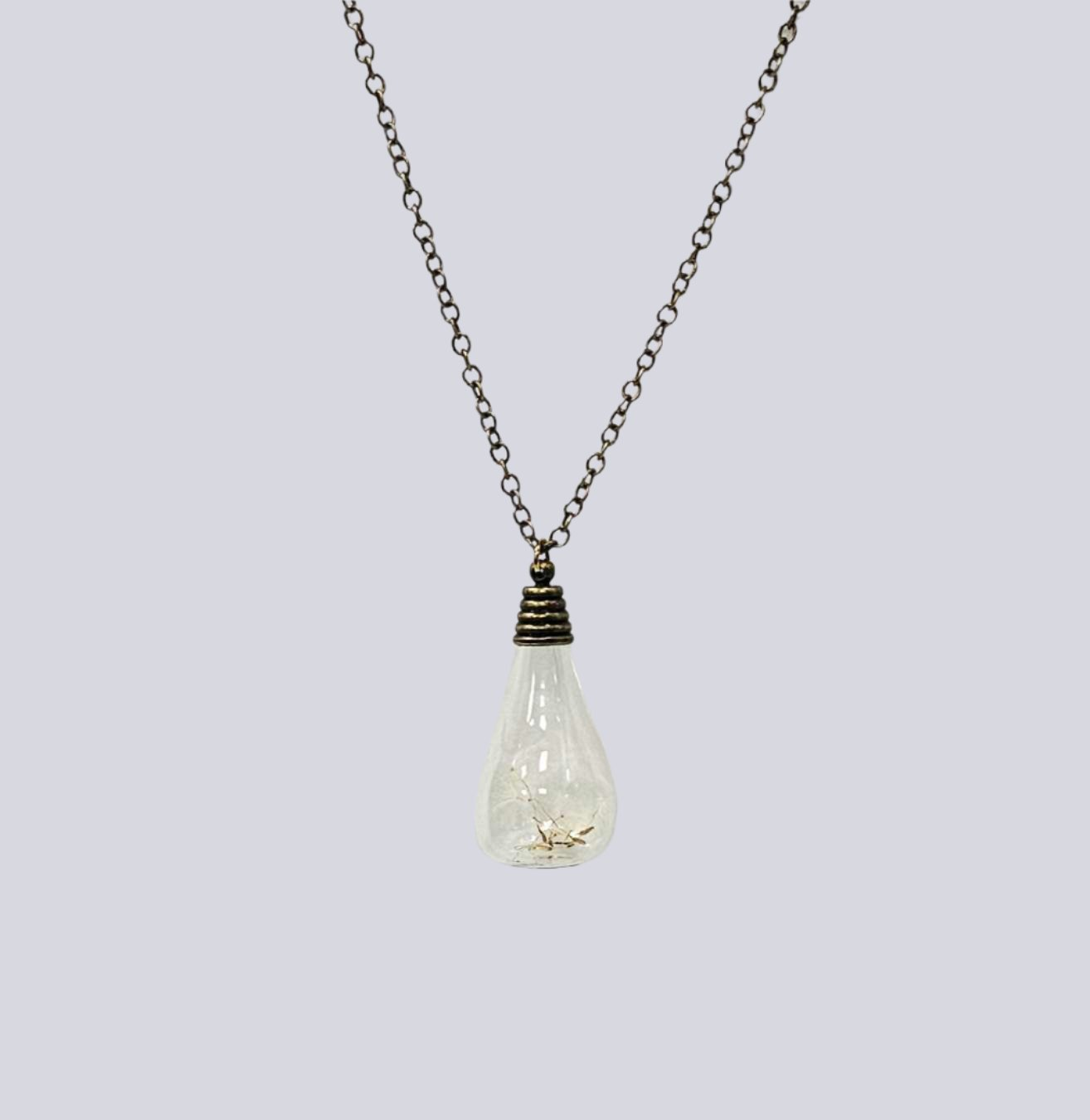 Wish In The Bottle Wish Maker Necklace With Dandelion Flowers