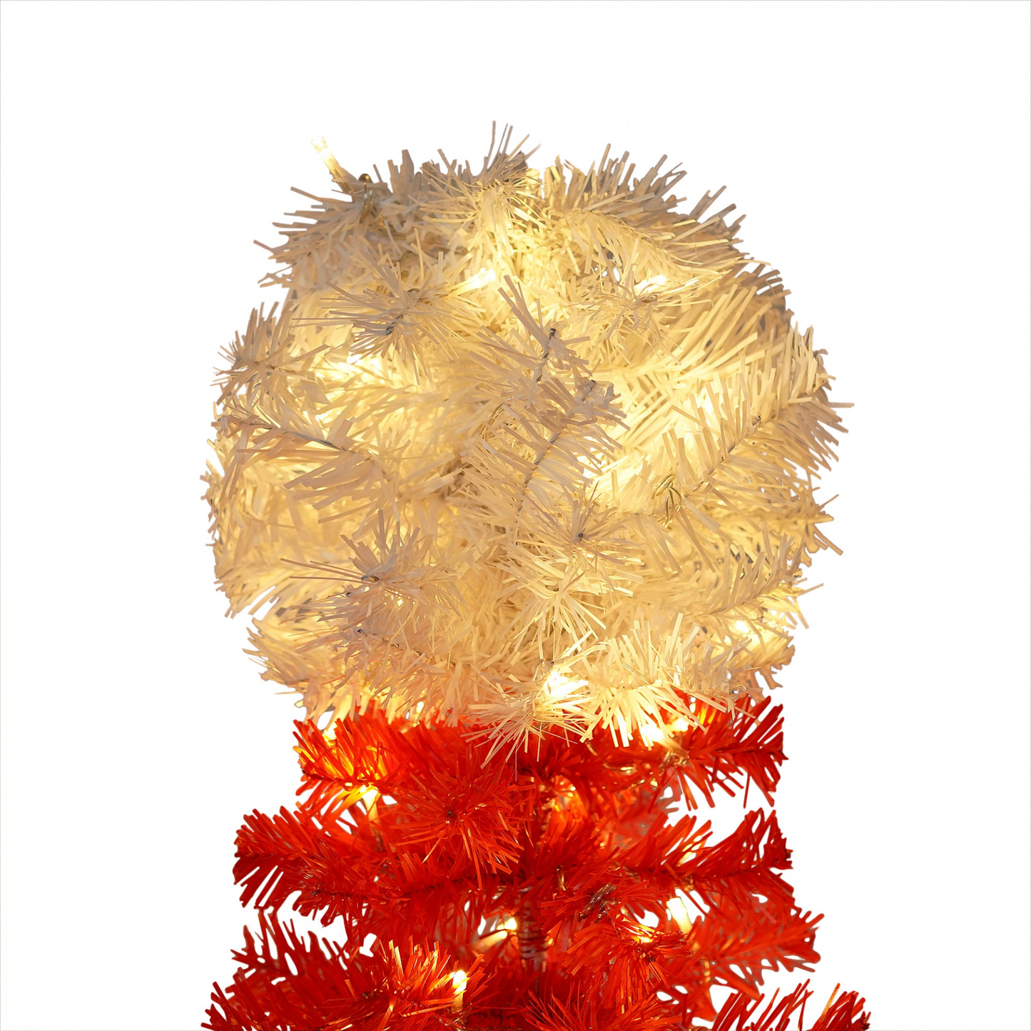 Lighted Santa Hat Style Christmas Tree Set of 2, 4ft Artificial Tree with Warm White Lights, Christmas Tree for Decoration Inside and Outside