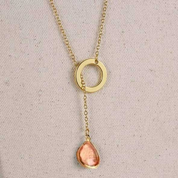 Lucky Luminous Crystal Lariat style Necklace