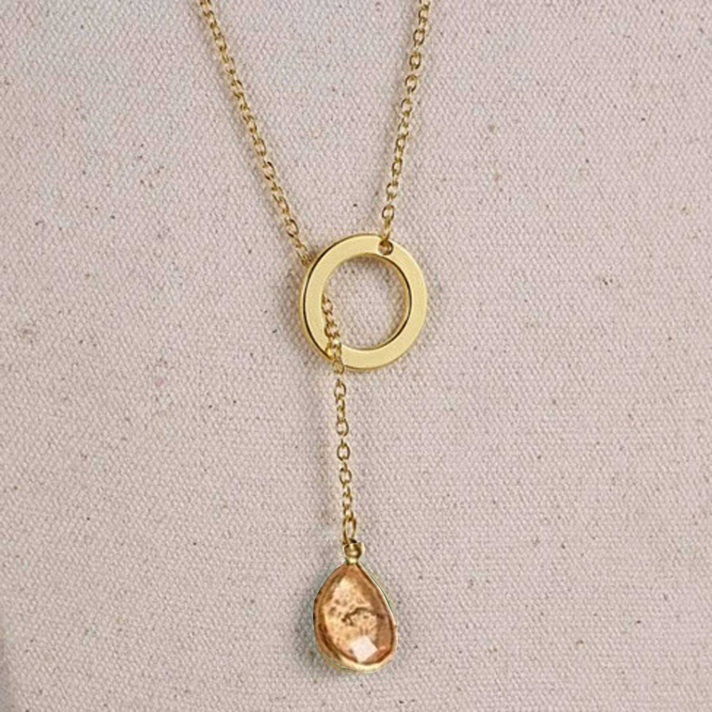 Lucky Luminous Crystal Lariat style Necklace