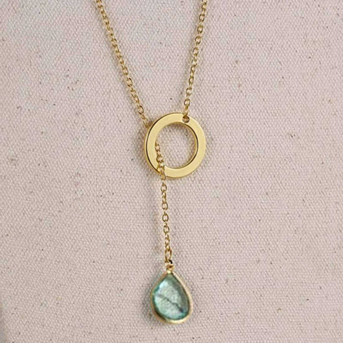 Lucky Luminous Crystal Lariat style Necklace