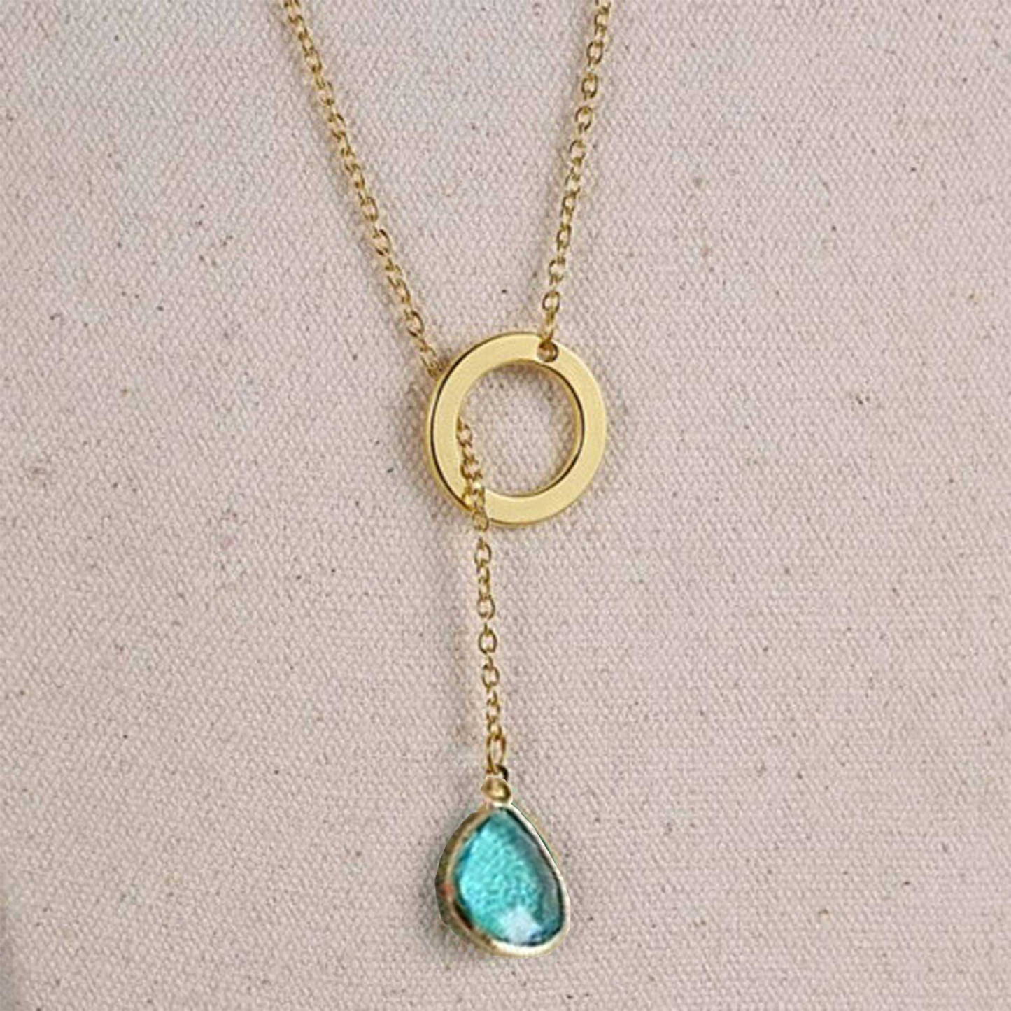 Lucky Luminous Crystal Lariat style Necklace