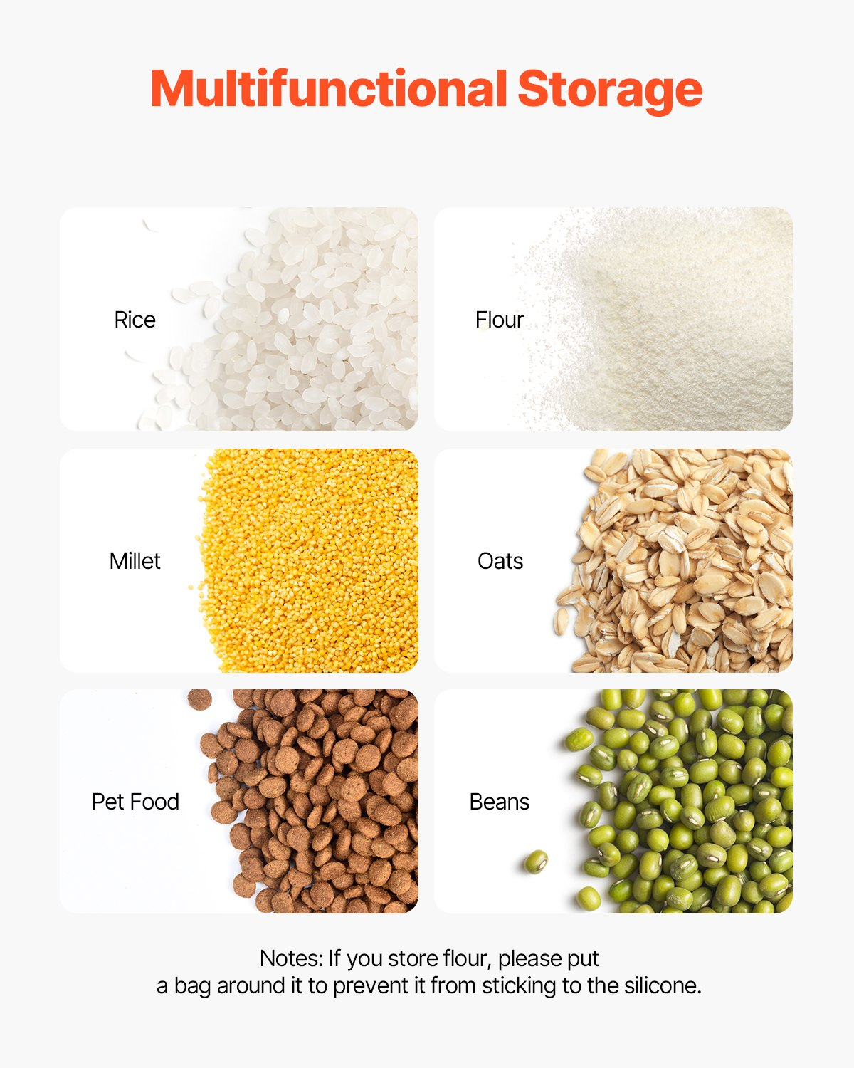 4.5Gal/20L Large Ingredient Storage Container Airtight Kitchen Flour Bin
