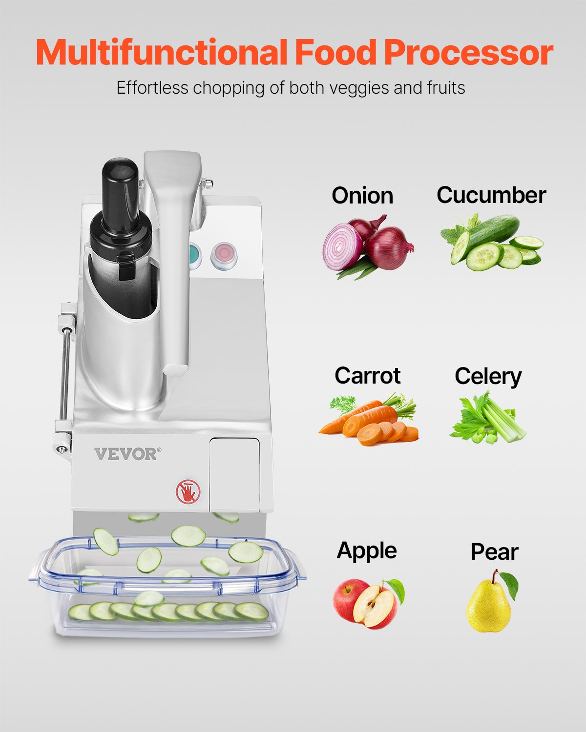 Food Processor Vegetable Chopper w/ 6 Blades Food-Grade Stainless Steel Blender