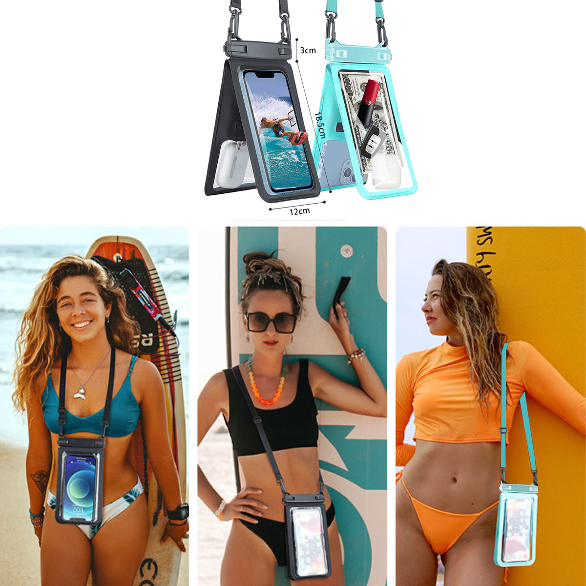 Smart Choice Two Pak Waterproof Transparent Pouches With Style And Practicality