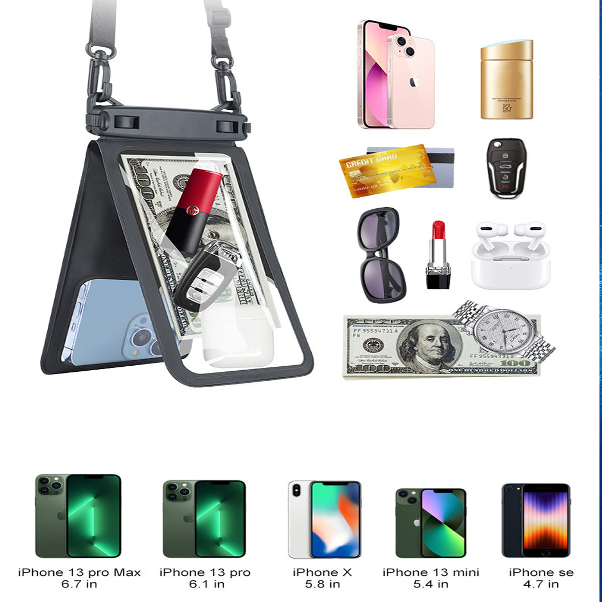 Smart Choice Two Pak Waterproof Transparent Pouches With Style And Practicality
